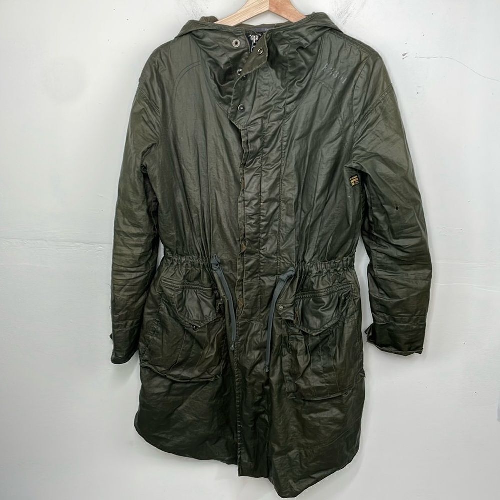 G-STAR RAW Women's Parka Jacket Hooded Black Cotton Pockets Zip size Small